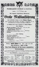 Plakat "Große Musikaufführung" 1863 im Karlsruher Hoftheater